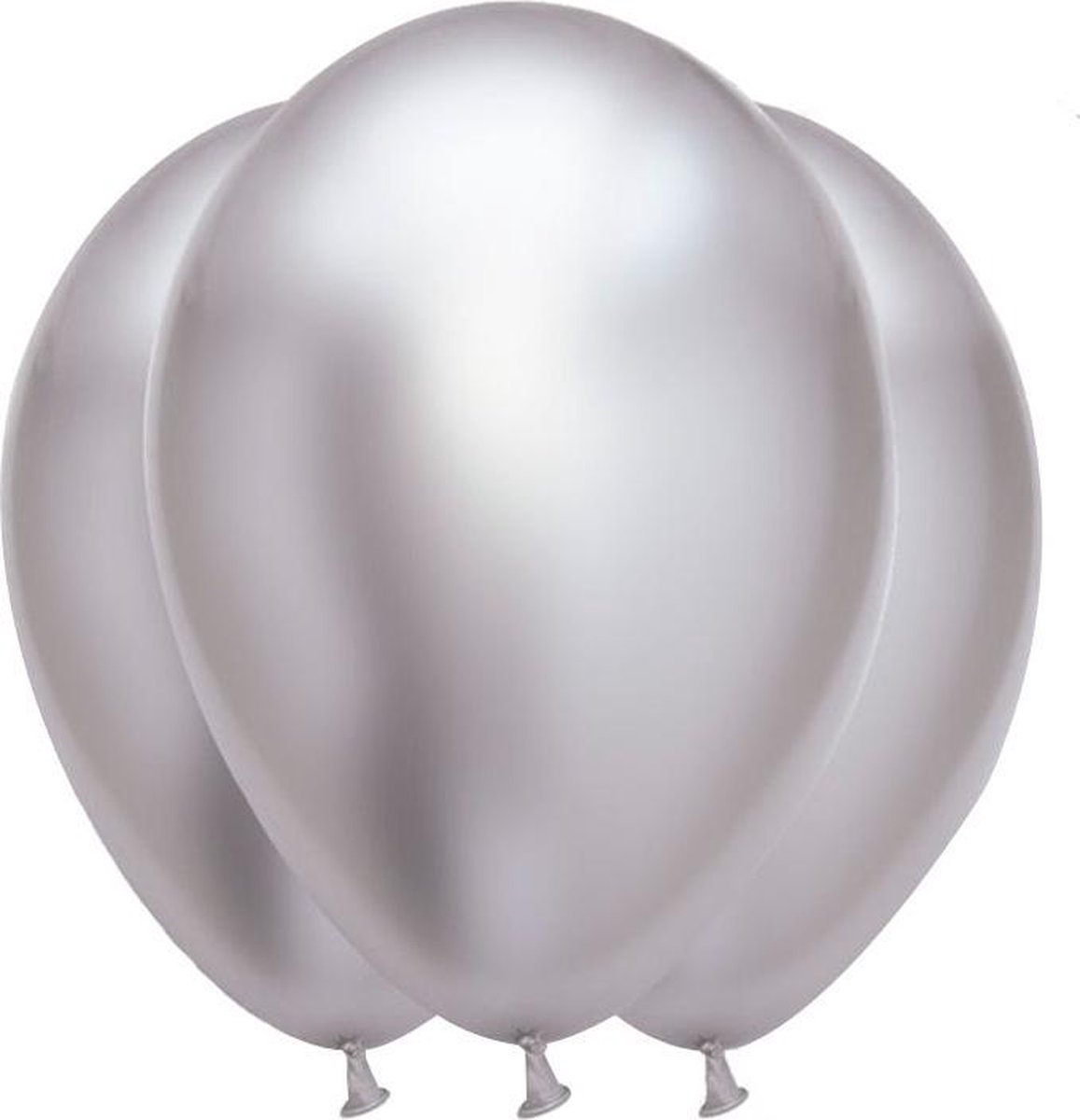 GLOBOLANDIA - 6 satijnachtige zilverkleurige latex ballonnen - Decoratie > Ballonnen